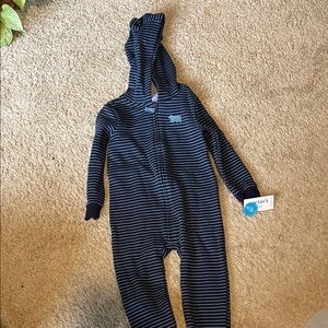Carter's Navy and White Striped Footie